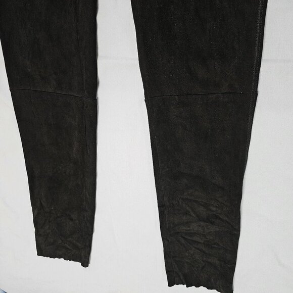 Jil Sander Women Skinny Ankle Pants Size 40 Black Ante Lamb Leather check flaw - Picture 9 of 16